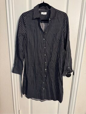 UNTUCKit Black Printed Long Shirt Dress